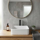 Lukka Crete Flueted Above Counter Ceramic Basin 400/500mm - Variant Colour Available