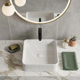 Lukka Crete Flueted Above Counter Ceramic Basin 400/500mm - Variant Colour Available