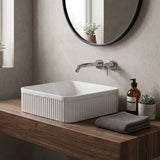 Lukka Crete Flueted Above Counter Ceramic Basin 400/500mm - Variant Colour Available