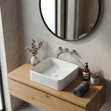 Lukka Crete Flueted Above Counter Ceramic Basin 400/500mm - Variant Colour Available