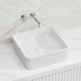 Lukka Crete Flueted Above Counter Ceramic Basin 400/500mm - Variant Colour Available