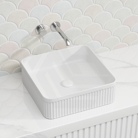 Lukka Crete Flueted Above Counter Ceramic Basin 400/500mm - Variant Colour Available