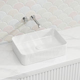 Lukka Crete Flueted Above Counter Ceramic Basin 400/500mm - Variant Colour Available