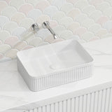 Lukka Crete Flueted Above Counter Ceramic Basin 400/500mm - Variant Colour Available