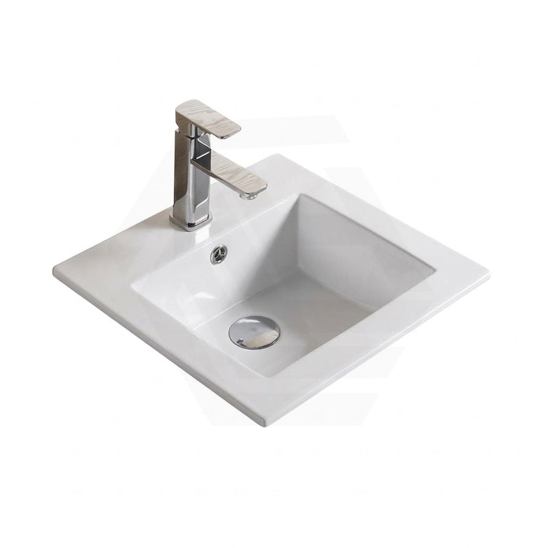 Lukka Inset Ceramic Basin with Tap Hole 415x415x170mm - Gloss White