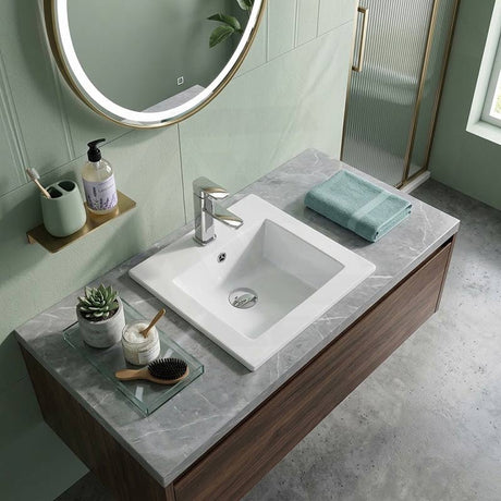 Lukka Inset Ceramic Basin with Tap Hole 415x415x170mm - Gloss White