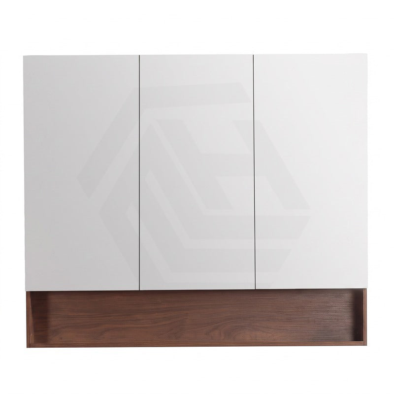 1200mm Lukka Clark Plywood Wall Hung Mirror Shaving Cabinet Mocha Oak Matte