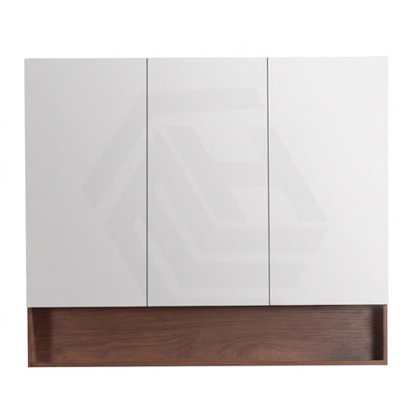 1200mm Lukka Clark Plywood Wall Hung Mirror Shaving Cabinet Mocha Oak Matte