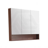 1200mm Lukka Clark Plywood Wall Hung Mirror Shaving Cabinet Mocha Oak Matte