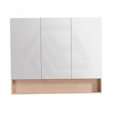 1200mm Lukka Clark Plywood Wall Hung Mirror Shaving Cabinet Sandy Oak Matte