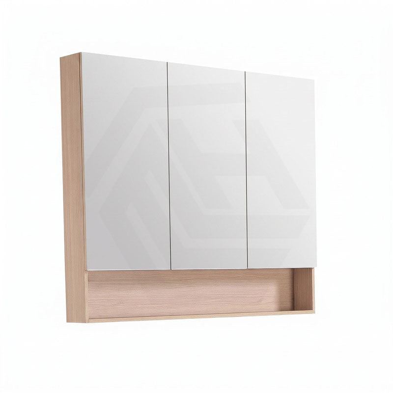 1200mm Lukka Clark Plywood Wall Hung Mirror Shaving Cabinet Sandy Oak Matte