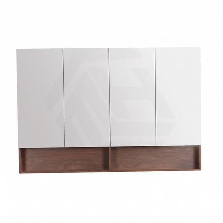 1500mm Lukka Clark Plywood Wall Hung Mirror Shaving Cabinet Mocha Oak Matte