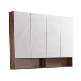 1500mm Lukka Clark Plywood Wall Hung Mirror Shaving Cabinet Mocha Oak Matte