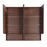  1500mm Lukka Clark Plywood Wall Hung Mirror Shaving Cabinet Mocha Oak Matte