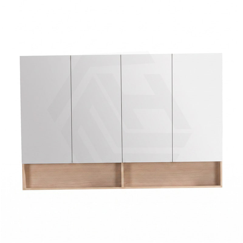 1500mm Lukka Clark Plywood Wall Hung Mirror Shaving Cabinet Sandy Oak Matte