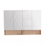 1500mm Lukka Clark Plywood Wall Hung Mirror Shaving Cabinet Sandy Oak Matte