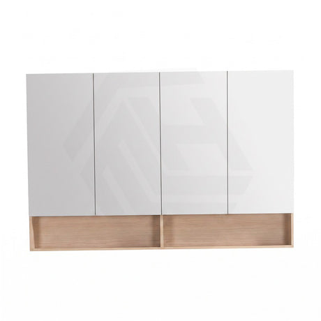 1500mm Lukka Clark Plywood Wall Hung Mirror Shaving Cabinet Sandy Oak Matte