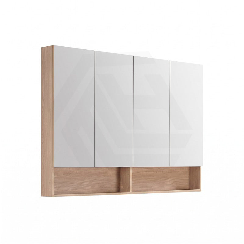 1500mm Lukka Clark Plywood Wall Hung Mirror Shaving Cabinet Sandy Oak Matte