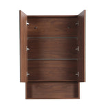 600mm Lukka Clark Plywood Wall Hung Mirror Shaving Cabinet Mocha Oak Matte