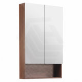 600mm Lukka Clark Plywood Wall Hung Mirror Shaving Cabinet Mocha Oak Matte