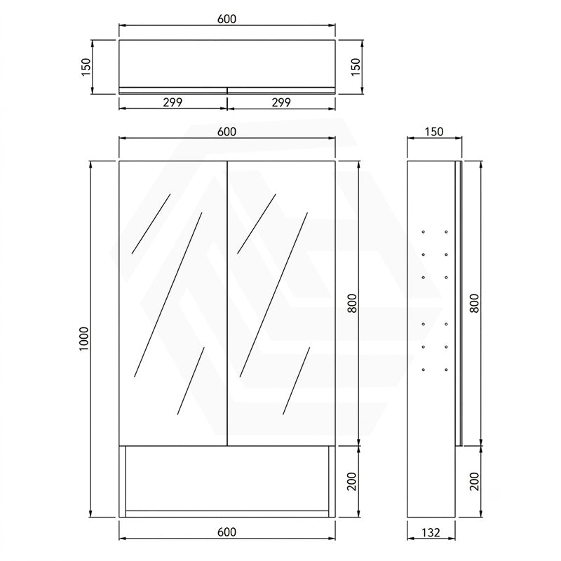 600/750/900/1200/1500mm Lukka Clark Plywood Wall Hung Mirror Shaving Cabinet Mocha Oak Matte/Sandy Oak Matte