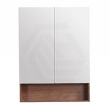 750mm Lukka Clark Plywood Wall Hung Mirror Shaving Cabinet Mocha Oak Matte