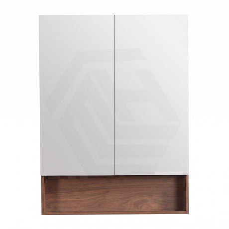 750mm Lukka Clark Plywood Wall Hung Mirror Shaving Cabinet Mocha Oak Matte