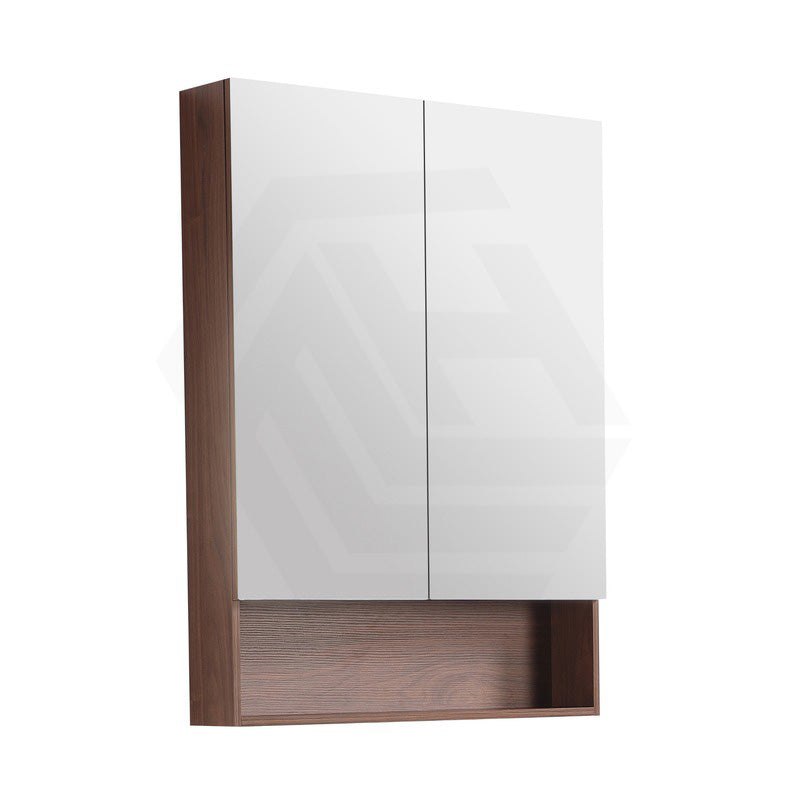 750mm Lukka Clark Plywood Wall Hung Mirror Shaving Cabinet Mocha Oak Matte