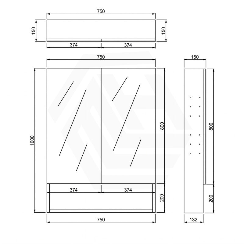 600/750/900/1200/1500mm Lukka Clark Plywood Wall Hung Mirror Shaving Cabinet Mocha Oak Matte/Sandy Oak Matte