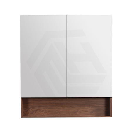 900mm Lukka Clark Plywood Wall Hung Mirror Shaving Cabinet Mocha Oak Matte