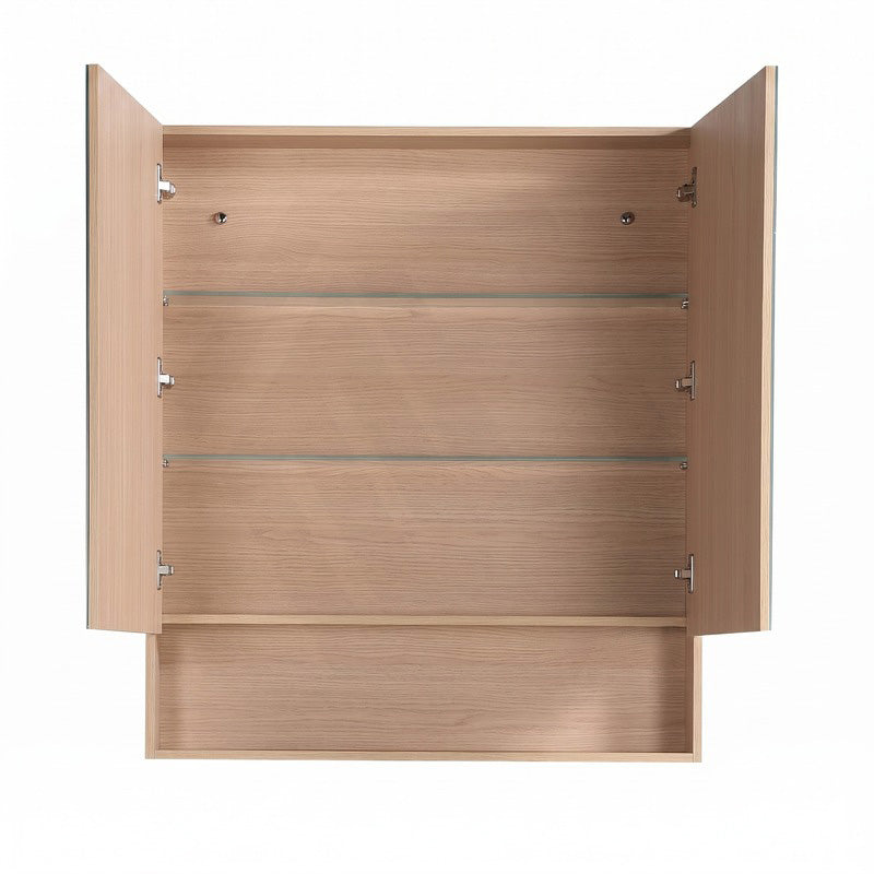 900mm Lukka Clark Plywood Wall Hung Mirror Shaving Cabinet Sandy Oak Matte