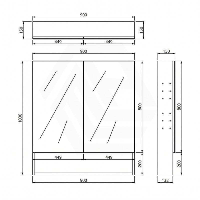 600/750/900/1200/1500mm Lukka Clark Plywood Wall Hung Mirror Shaving Cabinet Mocha Oak Matte/Sandy Oak Matte