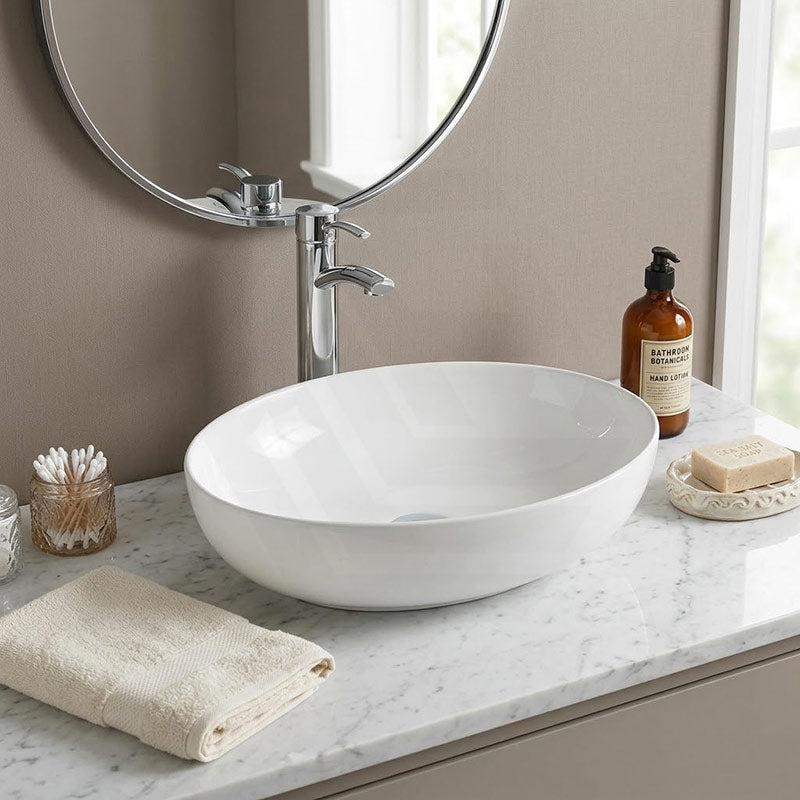 Lukka Carey Oval Above Counter Basin Ceramic 520x395x130mm - Variant Colour Available