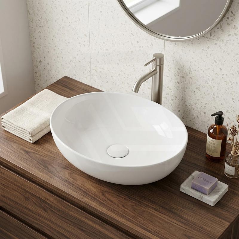 Lukka Carey Oval Above Counter Basin Ceramic 520x395x130mm - Variant Colour Available