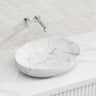Lukka 520x395x130mm Carey Oval Above Counter Basin Ceramic Matt Marble White