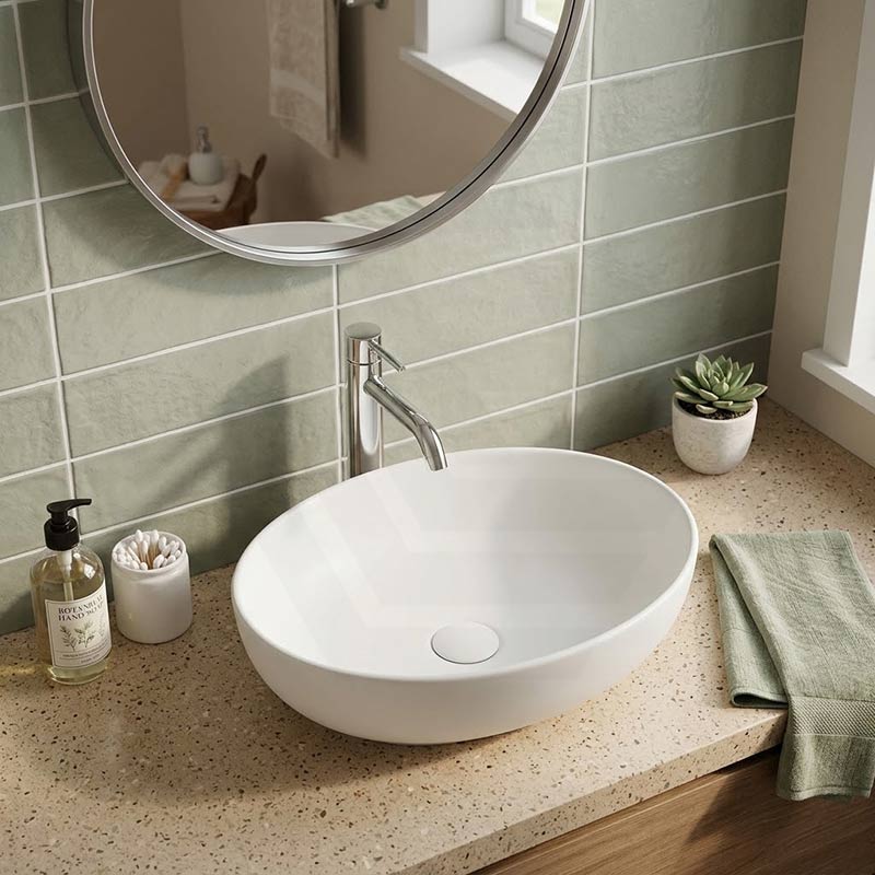 Lukka Carey Oval Above Counter Basin Ceramic 520x395x130mm - Variant Colour Available