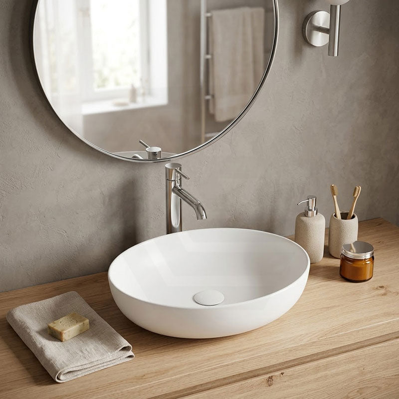 Lukka Carey Oval Above Counter Basin Ceramic 520x395x130mm - Variant Colour Available