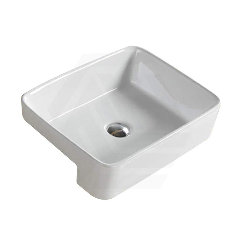 Lukka Rectangle Semi Recessed Ceramic Basin 480x377x135mm - Gloss White