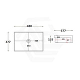 Lukka 480x377x135mm Rectangle Gloss White Semi Recessed Ceramic Basin