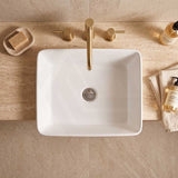 Lukka Rectangle Semi Recessed Ceramic Basin 480x377x135mm - Gloss White