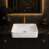 Lukka Rectangle Semi Recessed Ceramic Basin 480x377x135mm - Gloss White