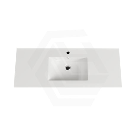 1205x466x171mm Lukka Crete Gloss White Ceramic Vanity Top Single Bowl with Tap Hole & Overflow