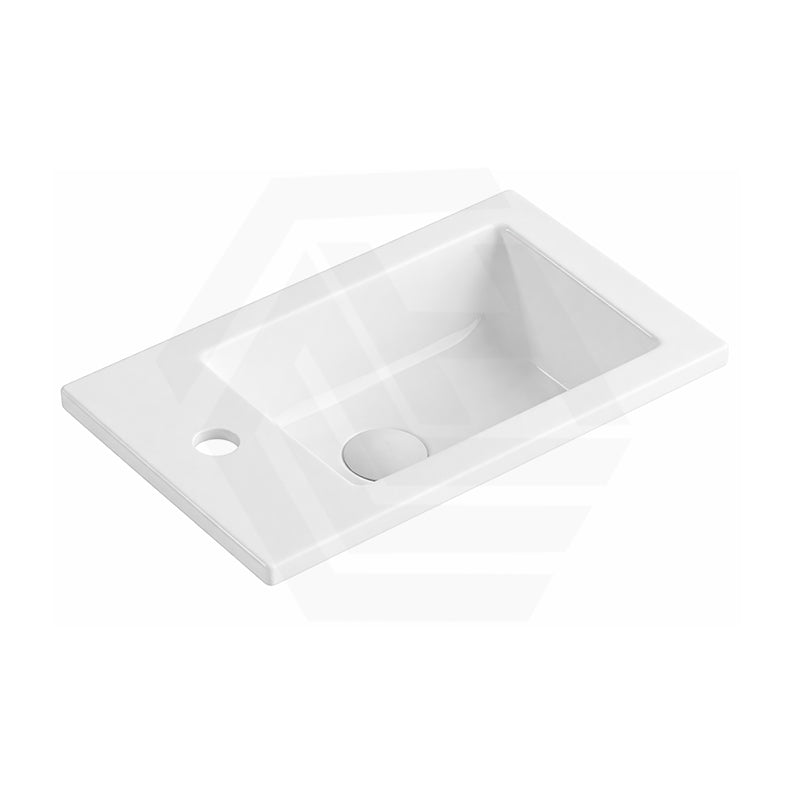 Lukka Crete 460x260x100mm Gloss White Ceramic Counter Top with 1 Tap Hole for Alpha and Camden Mini Vanities