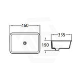 Lukka 460x335x190mm Undermount Ceramic Basin Rectangle Gloss White