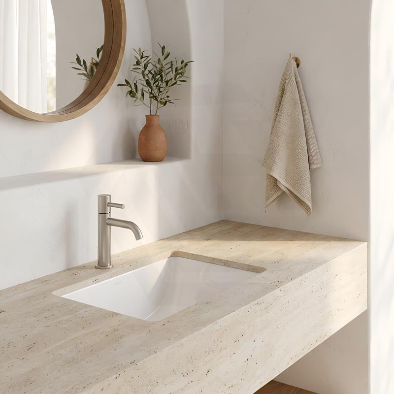 Lukka Undermount Ceramic Basin Rectangle 460x335x190mm - Gloss White