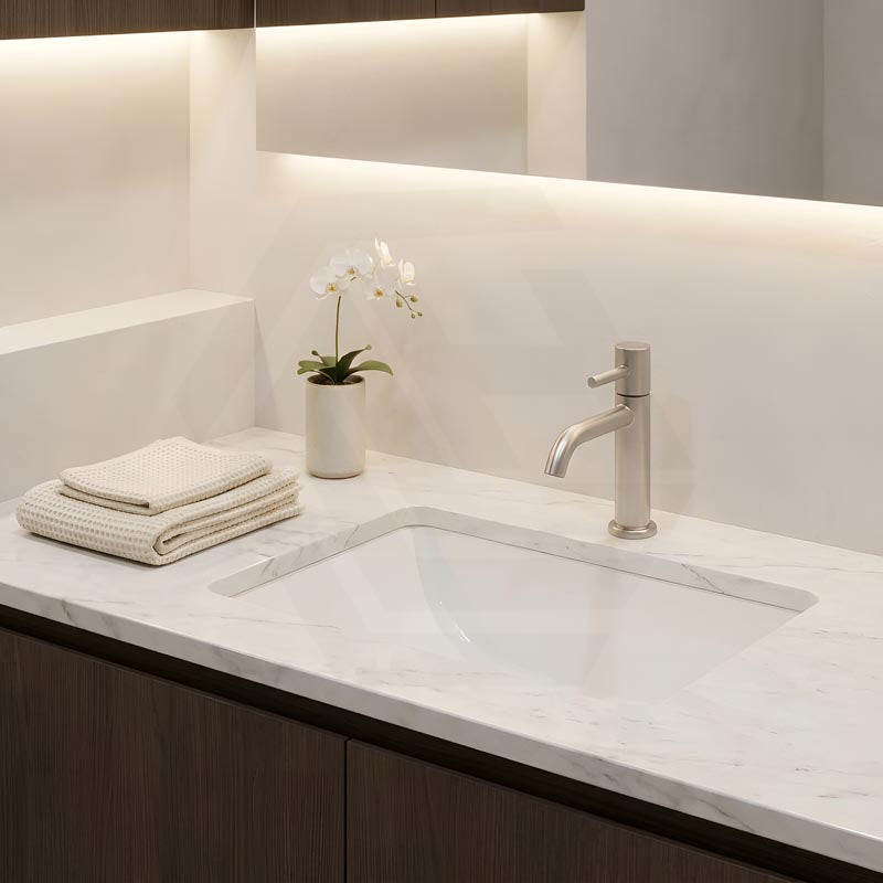 Lukka Undermount Ceramic Basin Rectangle 460x335x190mm - Gloss White