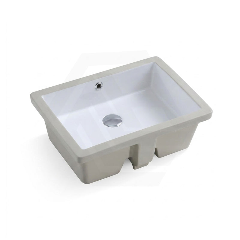 Lukka Crete 435x310x170mm Fine Ceramic Gloss White Under Counter Basin with Overflow