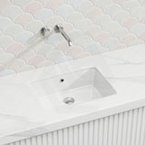 Lukka Crete Fine Ceramic Under Counter Basin with Overflow 435x310x170mm - Gloss White