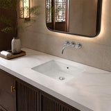 Lukka Crete Fine Ceramic Under Counter Basin with Overflow 435x310x170mm - Gloss White