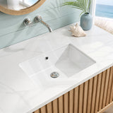 Lukka Crete Fine Ceramic Under Counter Basin with Overflow 435x310x170mm - Gloss White